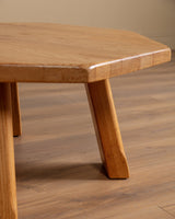 Dutch Oak Octagonal Coffee Table, 1970's - Lone Fox