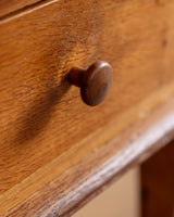 Dutch Oak Two Door Cabinet w/ Drawers, 1930's - Lone Fox