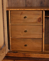 Dutch Oak Two Door Cabinet w/ Drawers, 1930's - Lone Fox