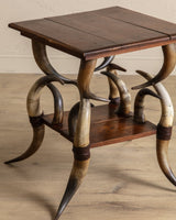 Early 20th Century Horn & Oak Accent Table - Lone Fox