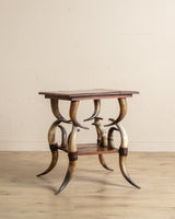 Early 20th Century Horn & Oak Accent Table - Lone Fox