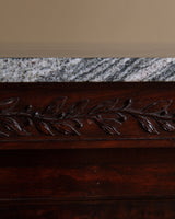 Empire Style Carved Mahogany & Marble Counter / Island, France, 1900's - Lone Fox