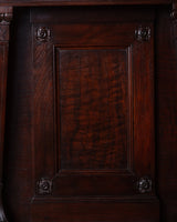 Empire Style Carved Mahogany & Marble Counter / Island, France, 1900's - Lone Fox
