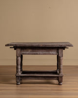 European Baroque Table w/ Single Drawer and Box Stretcher, 18th Century - Lone Fox