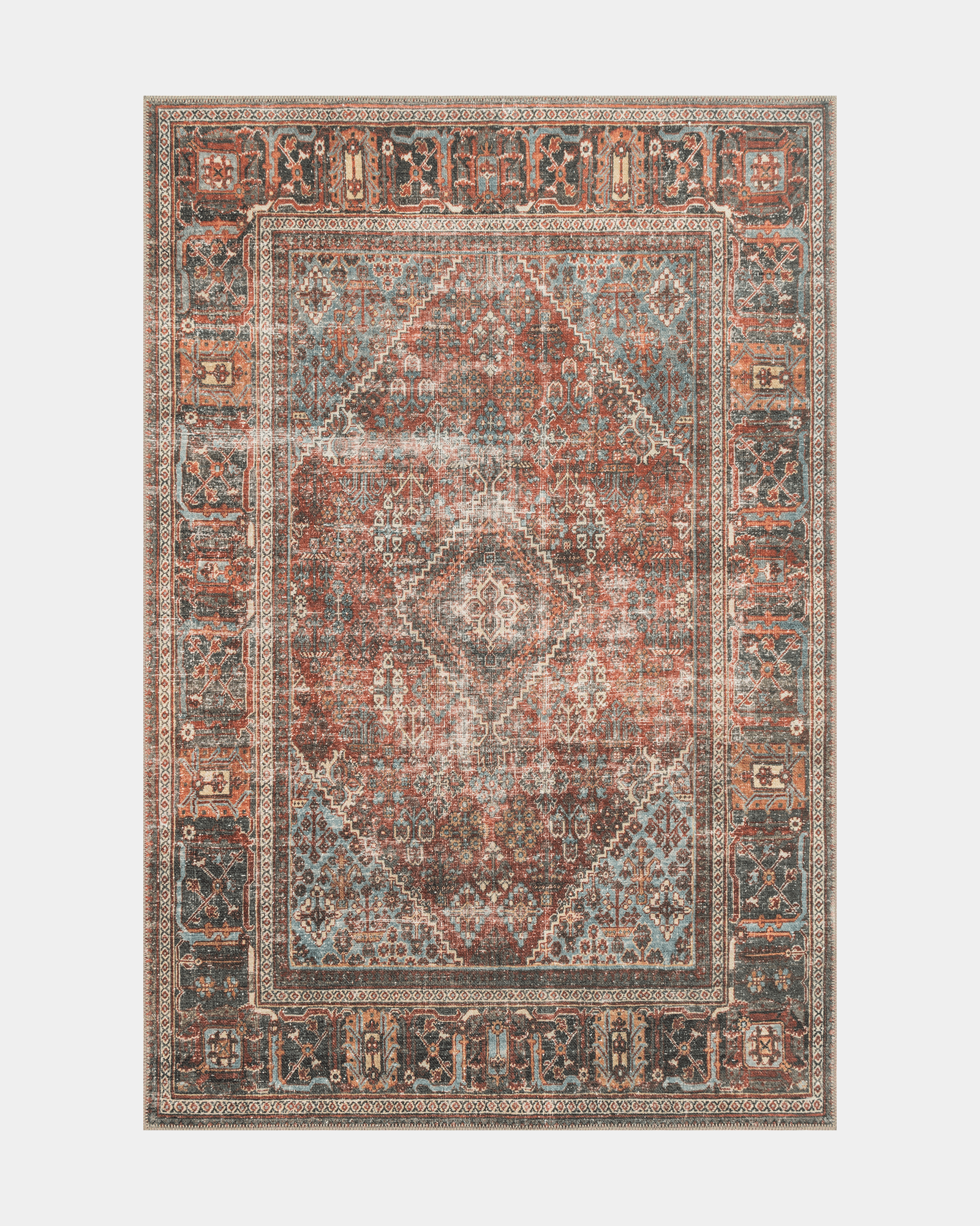 vintage USA fablic ラグ FAB-04 GREY / CHARCOAL | Loloi Rugs