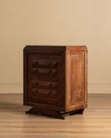 French Carved Diamond Oak Cabinet Manner of Charles Dudouyt, 1940s - Lone Fox