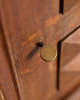 French Carved Diamond Oak Cabinet Manner of Charles Dudouyt, 1940s - Lone Fox