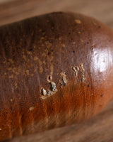 French Dark Brown Salt Glaze Sandstone Bottle, France, Early 20th Century - Lone Fox