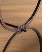 French Iron & Leather Desk and Chair Set, Manner of Jansen, 1950s - Lone Fox