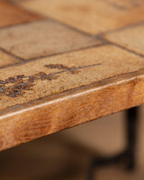 French Iron & Tile Coffee Table, Manner of Roger Capron, 1960's - Lone Fox