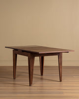French Oak Tapered Leg Dining Table w/ Leaves, 1950's - Lone Fox