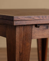 French Oak Tapered Leg Dining Table w/ Leaves, 1950's - Lone Fox