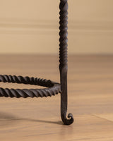French Oak & Twisted Iron Stool, 1950s (4 available) - Lone Fox