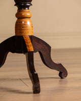 Geometric Inlaid Pedestal Game Table, Italy, 19th Century - Lone Fox