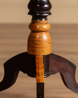 Geometric Inlaid Pedestal Game Table, Italy, 19th Century - Lone Fox