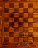 Geometric Inlaid Pedestal Game Table, Italy, 19th Century - Lone Fox