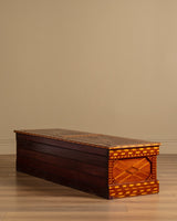 Geometric Inlaid Wood Storage Bench / Chest, United States, Early 20th Century - Lone Fox