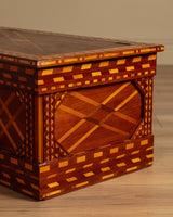 Geometric Inlaid Wood Storage Bench / Chest, United States, Early 20th Century - Lone Fox