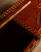 Geometric Inlaid Wood Storage Bench / Chest, United States, Early 20th Century - Lone Fox