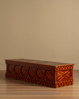 Geometric Inlaid Wood Storage Bench / Chest, United States, Early 20th Century - Lone Fox