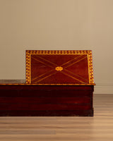 Geometric Inlaid Wood Storage Bench / Chest, United States, Early 20th Century - Lone Fox