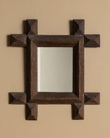 Gilded Tramp Art Cross Corner Mirror, American, Early 1900's - Lone Fox