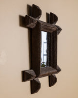 Gilded Tramp Art Cross Corner Mirror, American, Early 1900's - Lone Fox