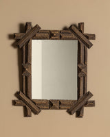 Gilded Tramp Art Mirror with Exaggerated Corners, American, 19th Century - Lone Fox