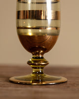 Glass Tall Vase with Gold Stripe Detail, Italy, Mid 20th Century - Lone Fox