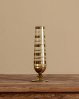 Glass Tall Vase with Gold Stripe Detail, Italy, Mid 20th Century - Lone Fox