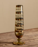 Glass Tall Vase with Gold Stripe Detail, Italy, Mid 20th Century - Lone Fox