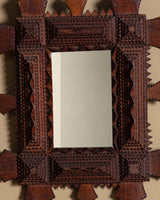 Gothic Style Tramp Art Mirror, Central Europe, 19th Century - Lone Fox