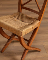 Guglielmo Pecorini Walnut and Rope Side Chair, Italy, 1935 - Lone Fox