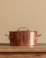 Hammered Copper Cooking Pot w/ Lid, France, 1940s - Lone Fox