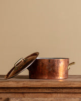 Hammered Copper Cooking Pot w/ Lid, France, 1940s - Lone Fox