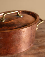 Hammered Copper Cooking Pot w/ Lid, France, 1940s - Lone Fox