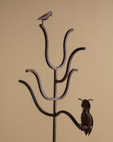 Hand Forged Metal Coat Tree w/ Torch Cut Birds, 1970's - Lone Fox