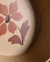 Handpainted Flower Stoneware Salad Bowl, France, 1970s - Lone Fox