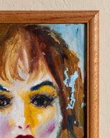 Impressionist Woman Portait Impasto Painting, 1970's - Lone Fox