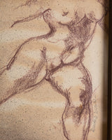 In Motion Nude Sketch by Ronald Donn, 1950's - Lone Fox