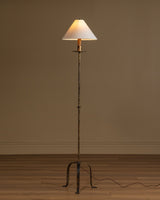 Iron Tripod Candlestick Floor Lamp, France, Early 20th Century - Lone Fox