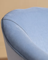 Italian Barrel Armchair in Powder Blue Velvet, 1960s - Lone Fox