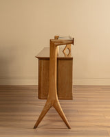 Italian Wood & Glass Top Sideboard Manner of Ico Parisi, 1950s - Lone Fox