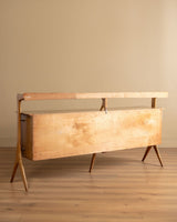 Italian Wood & Glass Top Sideboard Manner of Ico Parisi, 1950s - Lone Fox