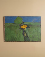 Large Abstract Landscape Oil Painting by Leon Goldin, United States, 1963 - Lone Fox
