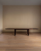 Large Art Deco Rosewood & Nickled Bronze Dining Table by Jules Leleu, France, 1934 - Lone Fox