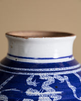 Large Cobalt & White Studio Pottery Vase, United States, 1970s - Lone Fox