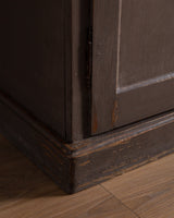 Large Two Piece Painted Oak Cabinet w/ Glass Doors, France, 19th Century - Lone Fox