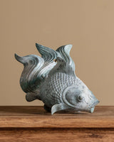 Large Verdigris Copper Fish Sculpture, Early 20th Century - Lone Fox