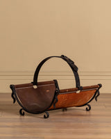 Leather and Iron Log Holder w/ Buckle, France, 1950's - Lone Fox